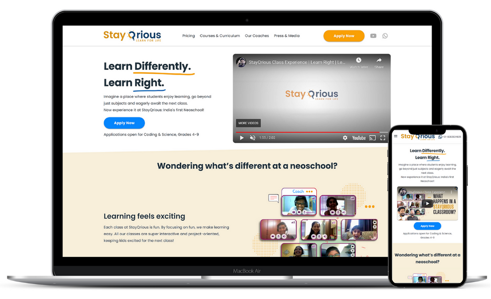 StayQrious Website Redesign